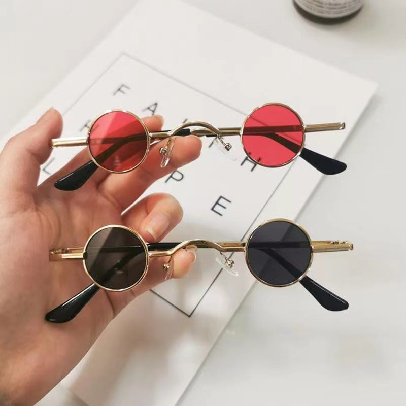 Wholesale Ultra-small frame round retro sunglasses for men and women hip-hop Sunglasses